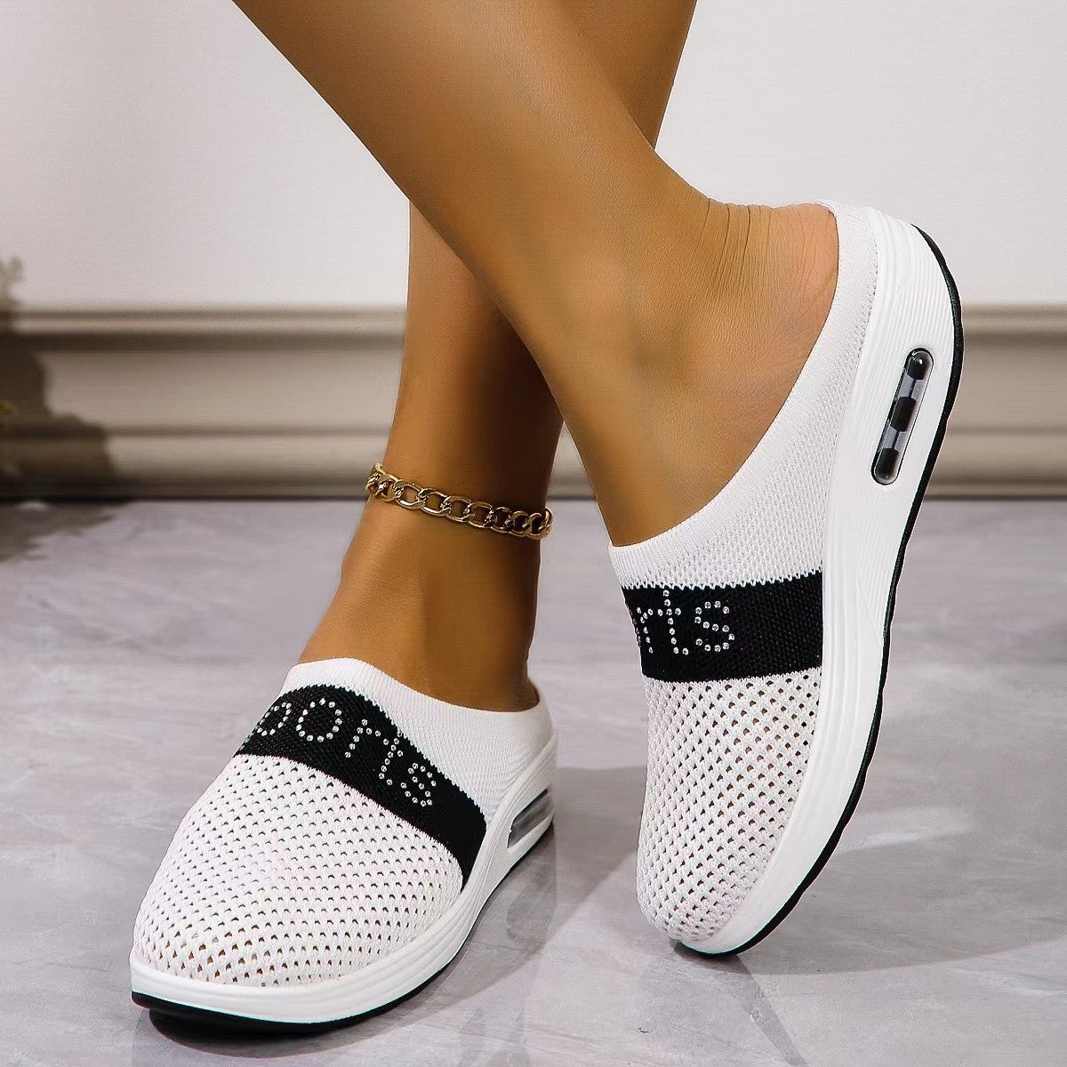 Damen Sportliche Slip-On Clogs mit atmungsaktivem Mesh-Obermaterial und flexiblem Fußbett Stalluxe