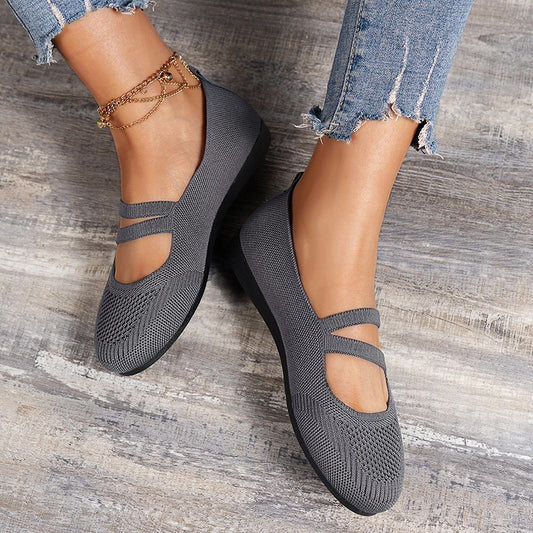 Damen Bequeme Ballerinas mit eleganten Kreuzriemen Stalluxe