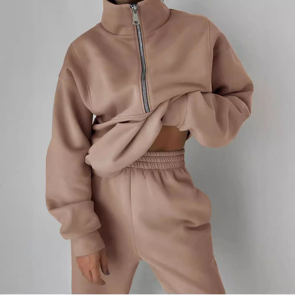 Damen Hochwertiger Zip-Pullover mit hohem Kragen und weicher Innenseite Stalluxe