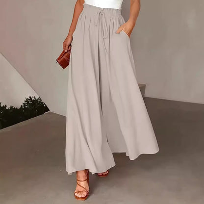 Damen Weite Palazzo-Hose mit elastischem Bund und modernen Punkten Stalluxe