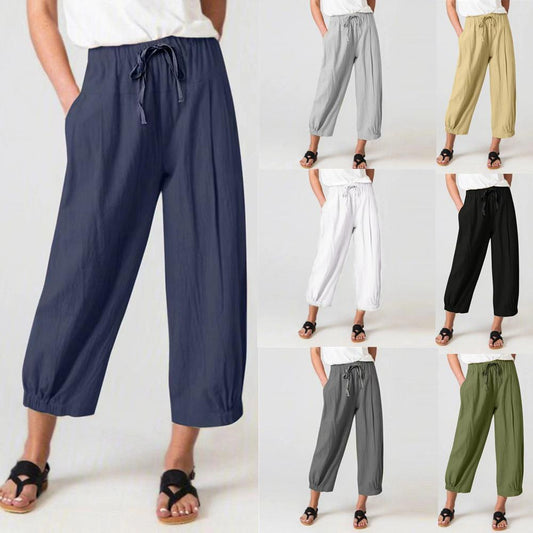Damen Luftige Freizeithose mit verstellbarem Bund Stalluxe