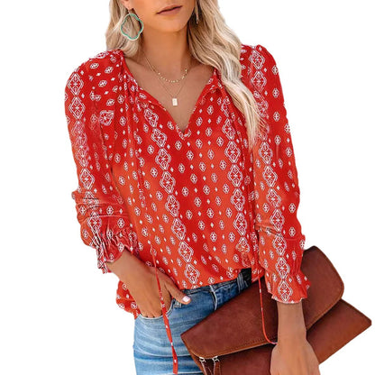 Damen Bluse mit V-Ausschnitt und Rüschendetails Stalluxe