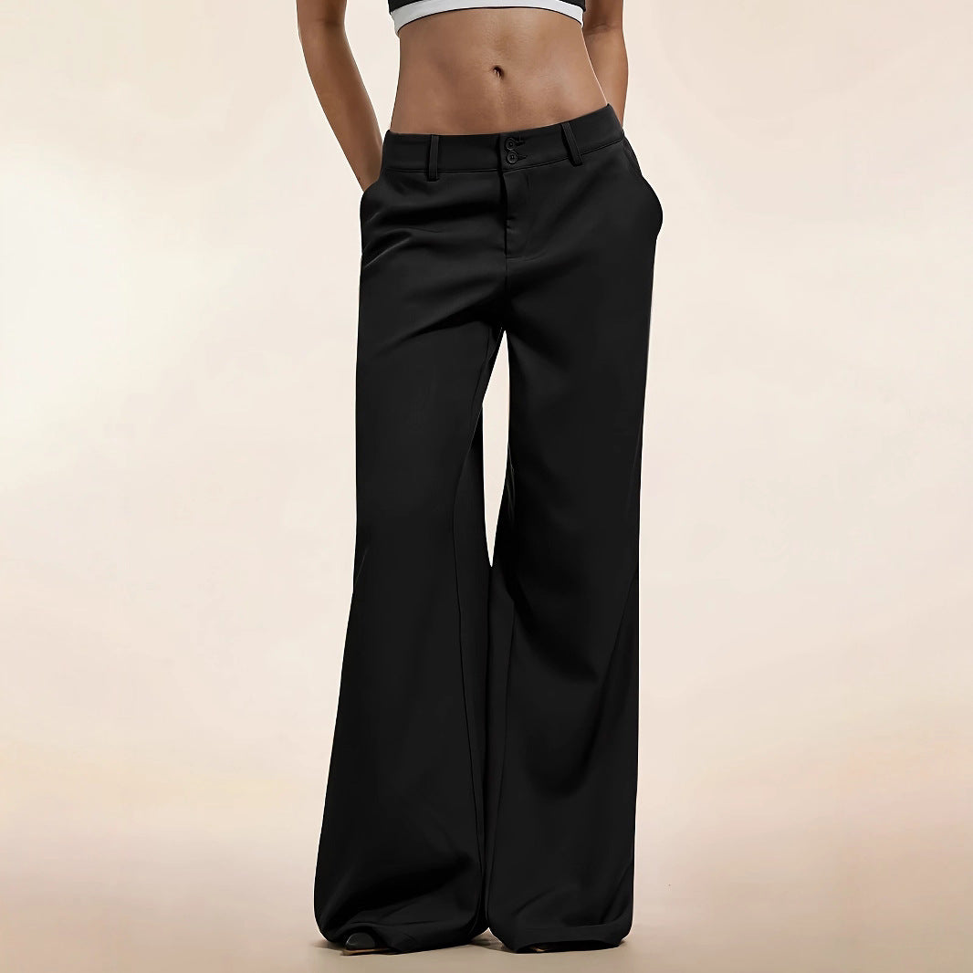 Damen elegante weite Reisehose mit seitlichen Taschen Stalluxe
