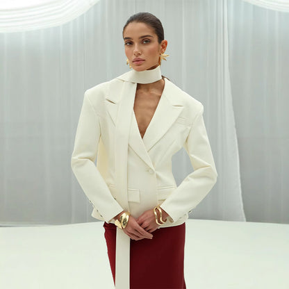 Damen Modischer Blazer mit tailliertem Schnitt und dekorativen Taschen Stalluxe