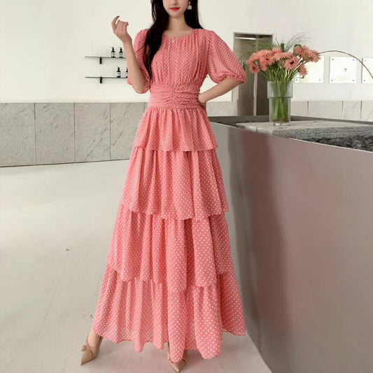 Damen Maxikleid mit Rüschendetails Stalluxe