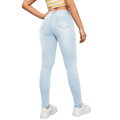 Damen Skinny Jeans mit hoher Taille und figurbetontem Schnitt Stalluxe