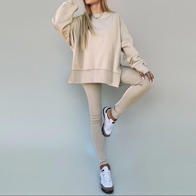 Damen Bequemes Oversized Sweatshirt mit lässigem Schnitt und passenden Leggings Stalluxe