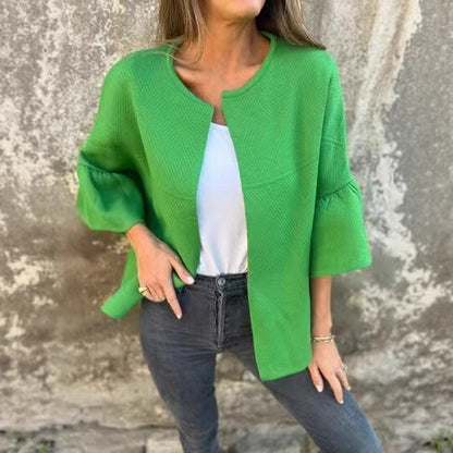 Damen Strukturierte Jacke mit voluminösen Ärmeln Stalluxe