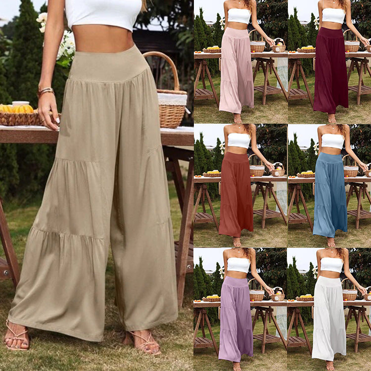 Damen Weite Sommerhose mit luftiger Schnittführung und elastischem Bund Stalluxe