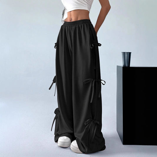 Damen Cargo-Hose mit trendigem Leopardenmuster und seitlichen Bändern Stalluxe