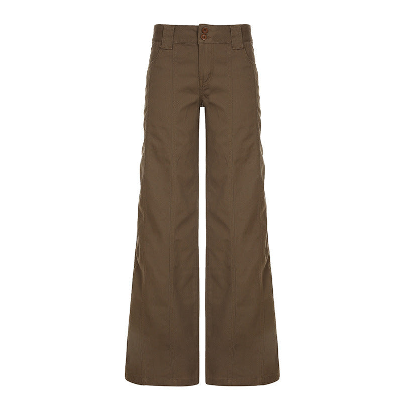 Damen weite Chinohose mit hohem Bund und modischem Schnitt Stalluxe