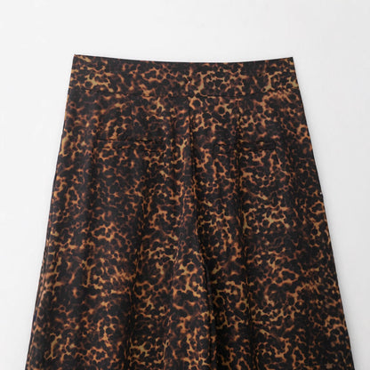Damen Weit geschnittene Leoprint-Hose mit elastischem Bund und hohen Taschen Stalluxe