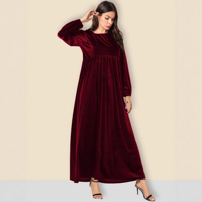 Damen Elegantes Maxikleid aus samtigem Stoff mit weitem Schnitt Stalluxe