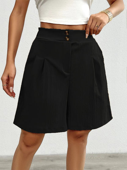 Damen Modische Shorts mit eleganter Knopfleiste Stalluxe