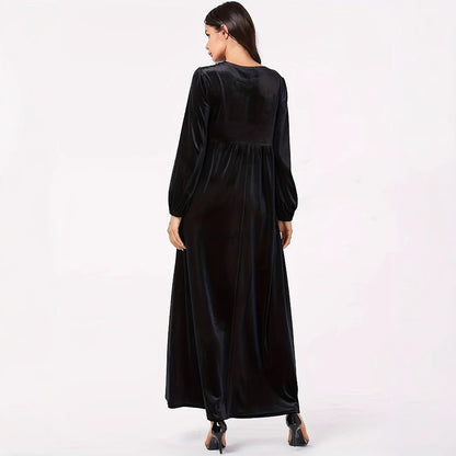 Damen Maxikleid aus luxuriösem Samt mit elegantem Faltenwurf Stalluxe