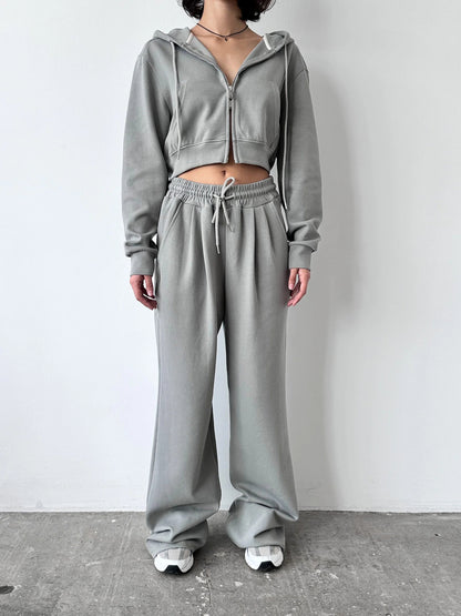 Damen lässiger Cropped Hoodie und entspannte Sweatpants Set Stalluxe