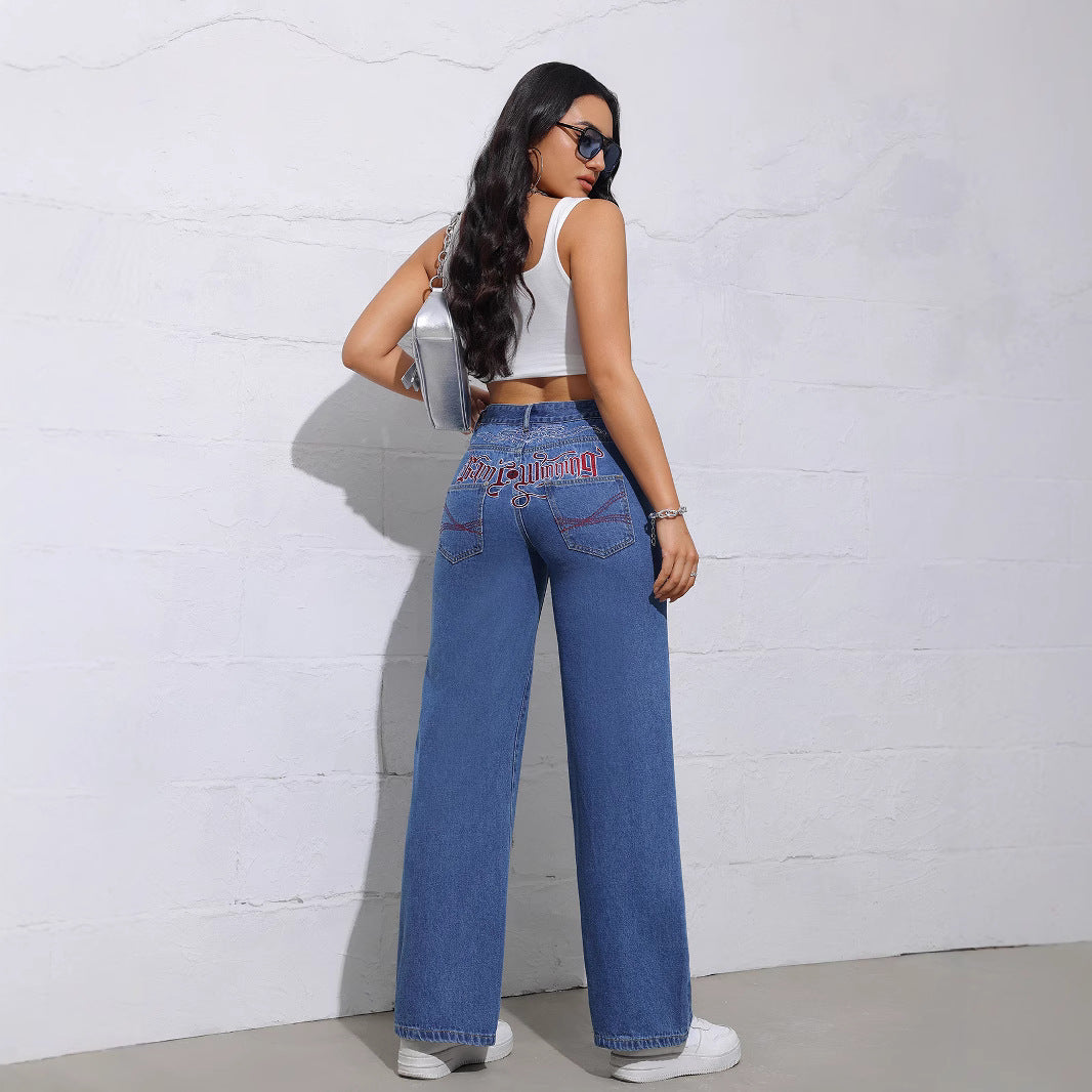 Damen Weite High-Waist Jeans im Casual-Look Stalluxe