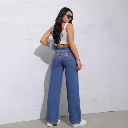 Damen Weite High-Waist Jeans im Casual-Look Stalluxe