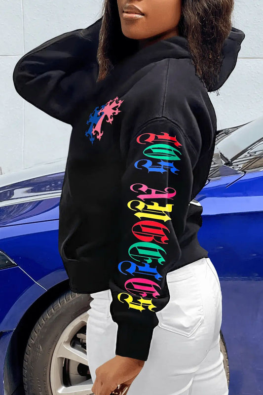 Damen Urbaner Hoodie mit auffälligem Grafikdesign Stalluxe