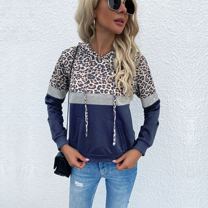 Damen Kapuzenpullover mit modischem Leo-Muster Stalluxe