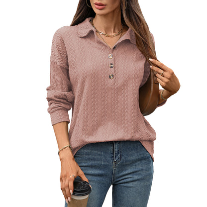 Damen Langarmshirt mit strukturiertem Knopfdesign Stalluxe