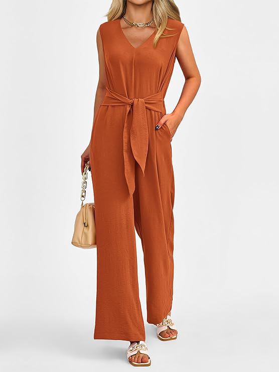 Damen eleganter Jumpsuit mit tailliertem Schnitt und weitem Bein Stalluxe