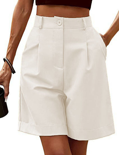 Damen Elegante Bundfalten-Shorts mit praktischen Taschen Stalluxe