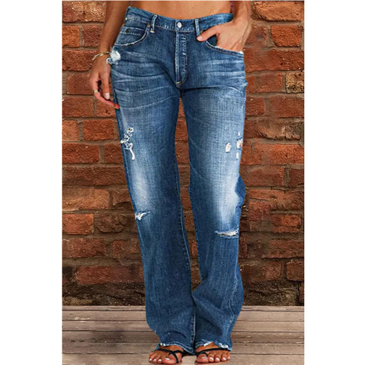 Damen lockere Jeans im Used-Look Stalluxe