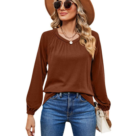 Damen lässiges Longsleeve Oberteil mit raffinierten Rüschendetails Stalluxe