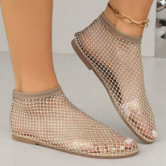 Damen Glamouröse Netzschuhe mit Strassverzierungen Stalluxe
