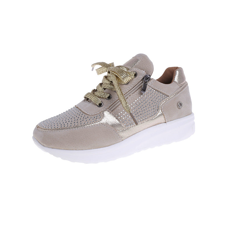 Damen modische Sneakers mit eleganten Glitzer-Akzenten und praktischem Reißverschluss Stalluxe