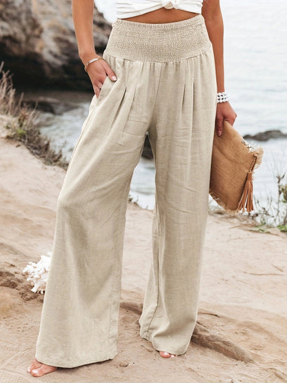 Damen Weite Sommerhose mit elastischem Bund und lockerem Schnitt Stalluxe
