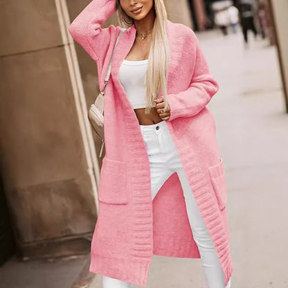 Damen Langstrickjacke mit tiefen Taschen und offenem Schnitt Stalluxe