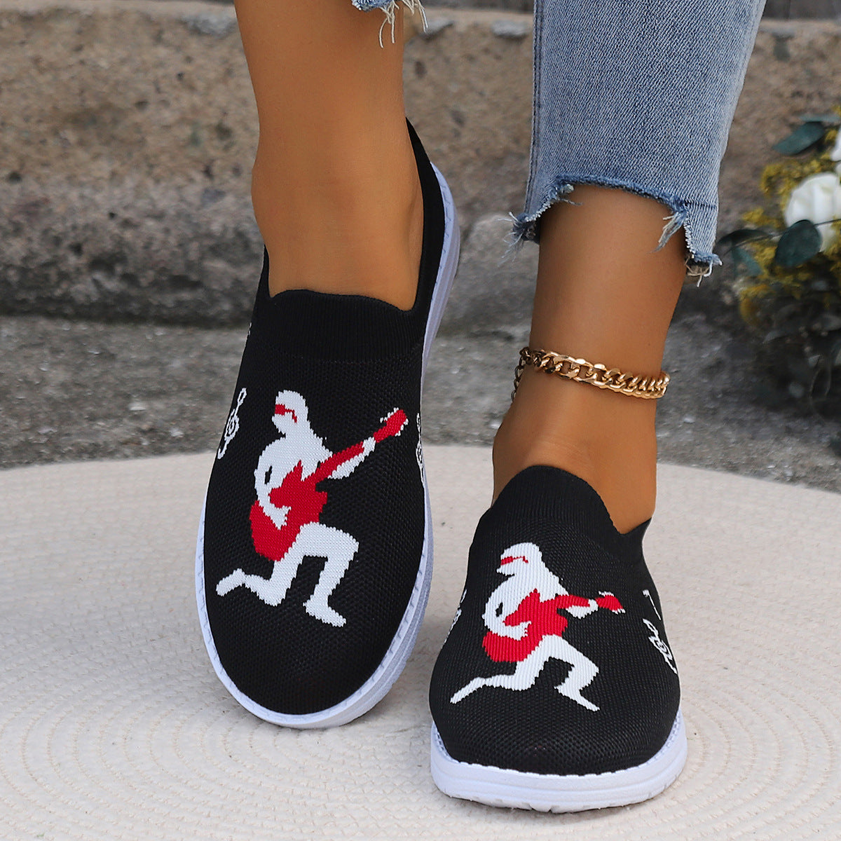 Damen atmungsaktive Slip-On Sneaker mit elastischem Obermaterial Stalluxe