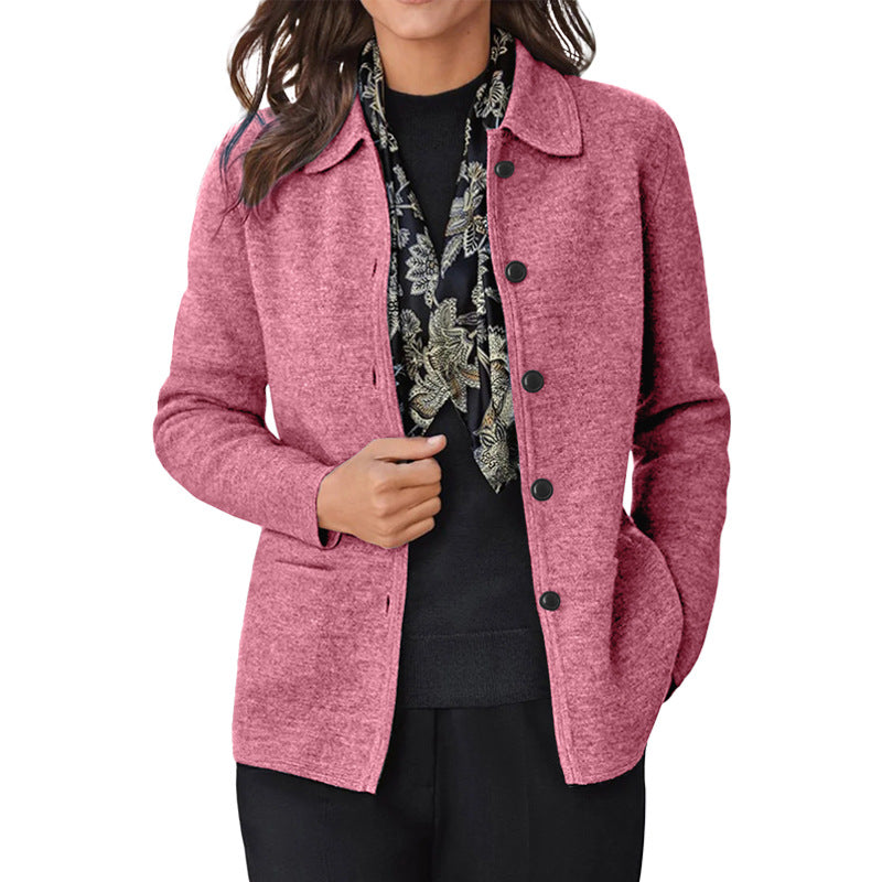 Damen elegante Manteljacke mit Knopfverschluss und praktischen Taschen Stalluxe