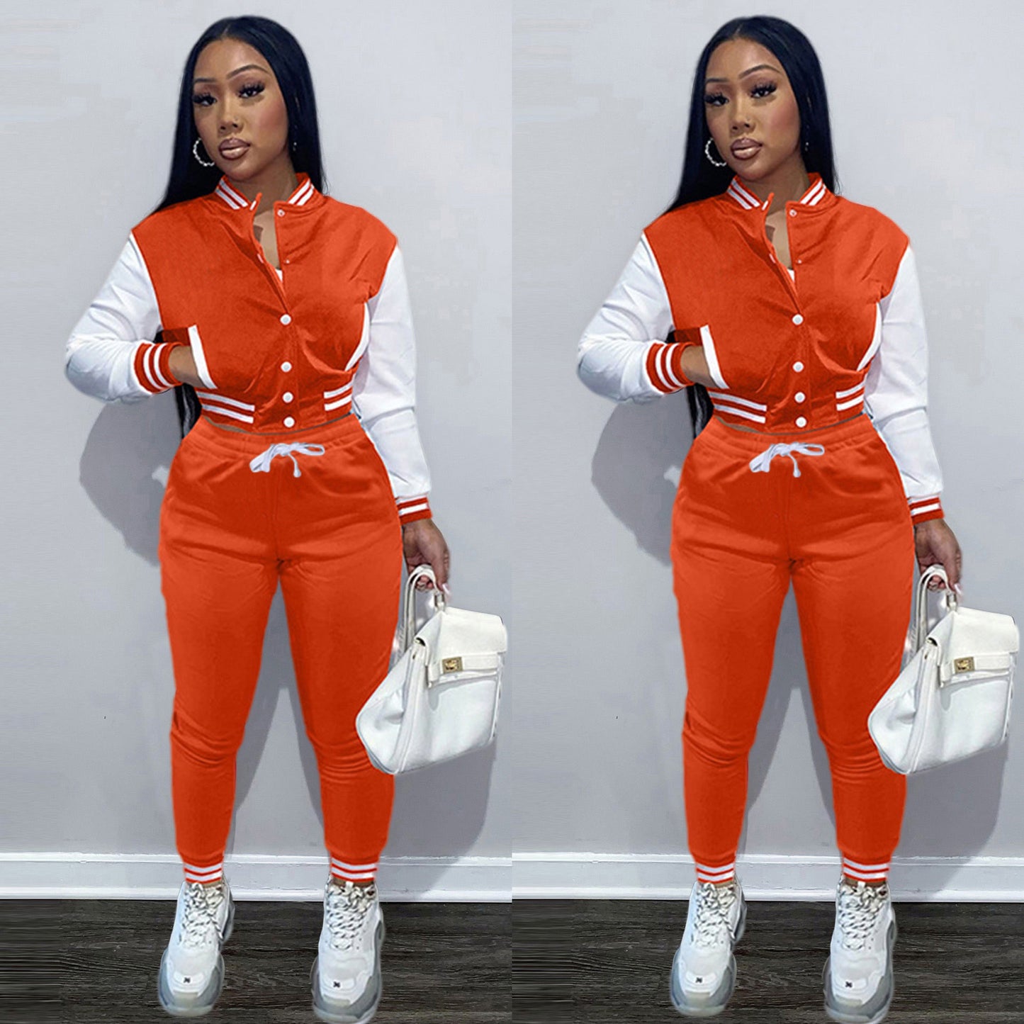 Damen Cozy Cropped Hoodie und Jogginghose Set Stalluxe