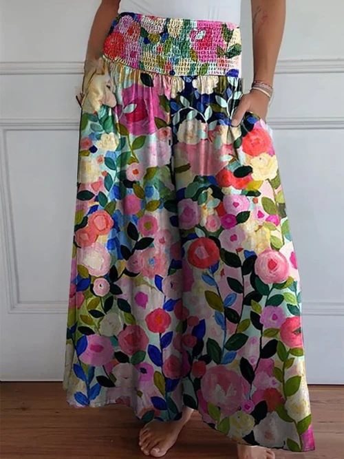 Damen weite Baumwollhose mit elastischem Bund und praktischen Taschen Stalluxe