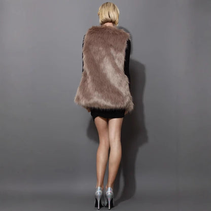 Damen Flauschige Kunstpelzweste mit elegantem Design Stalluxe
