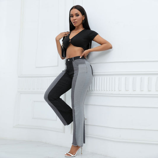 Damen High-Waist Bootcut Jeans mit zwei verschiedenen Waschungen Stalluxe