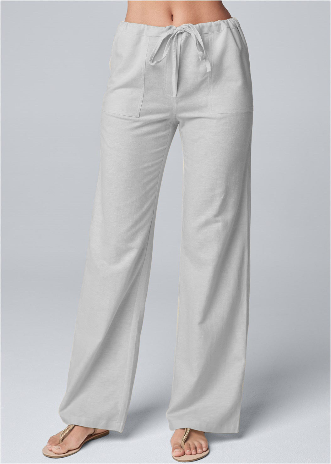 Damen Bequeme Palazzo-Hose mit elastischem Bund und praktischen Taschen Stalluxe