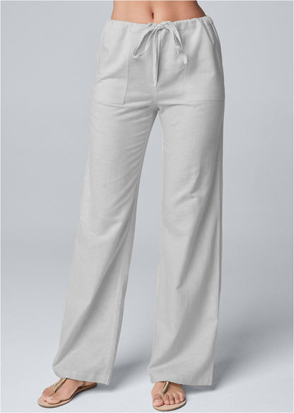Damen Bequeme Palazzo-Hose mit elastischem Bund und praktischen Taschen Stalluxe