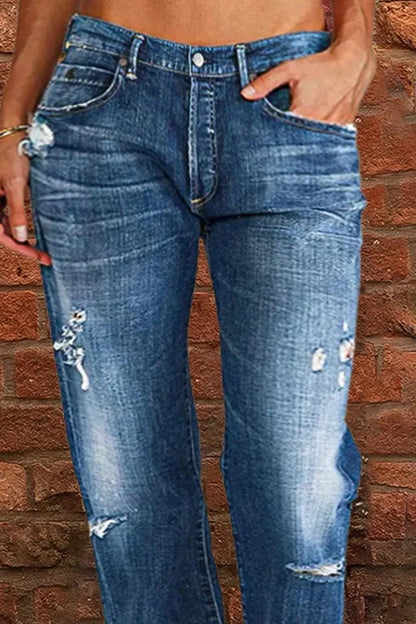 Damen lockere Jeans im Used-Look Stalluxe