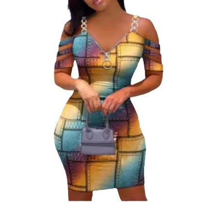 Damen Figurbetontes Kleid mit überschnittenen Ärmeln und Reißverschluss Stalluxe