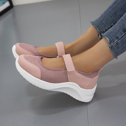 Damen bequeme Mary Jane Schuhe mit Klettverschluss und atmungsaktiver Obermaterial Stalluxe