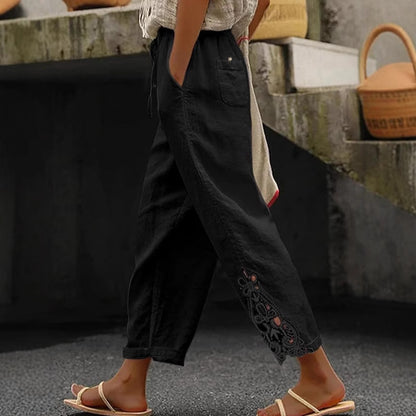 Damen Freizeithose mit aufwendigen Stickereien Stalluxe