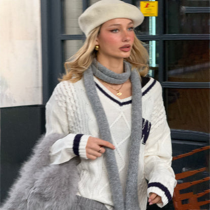 Damen Pullover mit Struktur und V-Ausschnitt Stalluxe