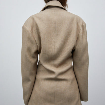 Damen Modischer Oversized Blazer mit doppelter Knopfleiste und strukturiertem Stoff Stalluxe