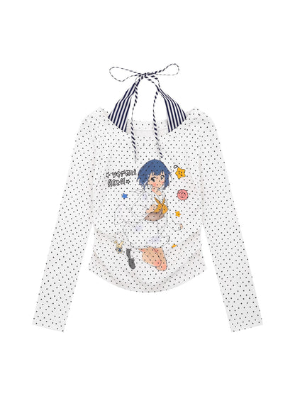 Damen Langarmshirt mit verspieltem Grafikdesign Stalluxe
