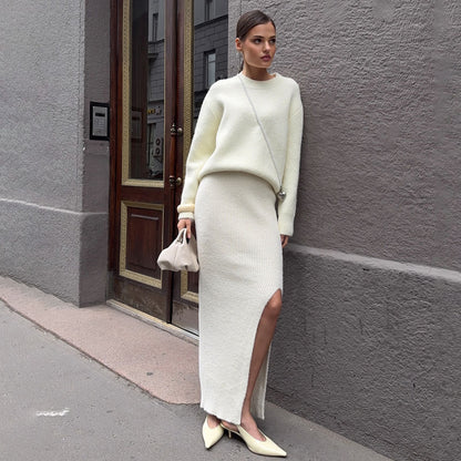 Damen Sweater-Rock-Outfit Stalluxe