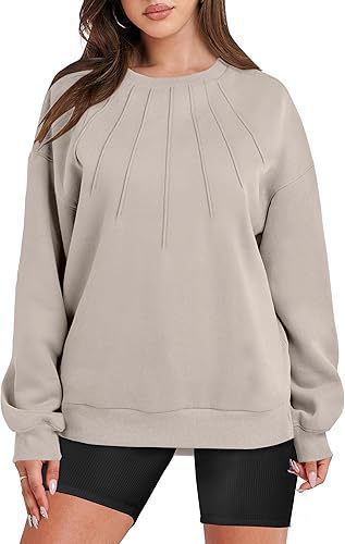 Damen Oversize Sweatshirt mit strukturiertem Design Stalluxe Khaki